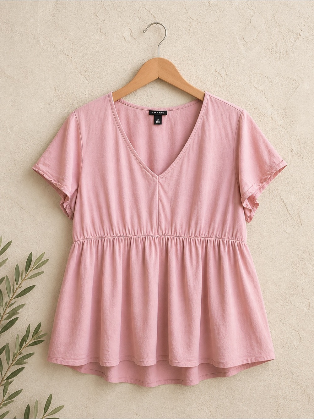 Torrid Blush Pink Babydoll Peplum Top Size 2X Plus